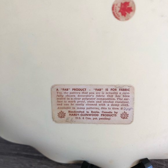 Vtg Floral Print Fabric Platter - Picture 7 of 11